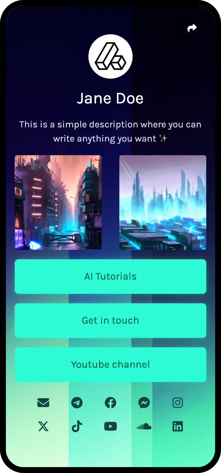 Preview of mobile bio pages